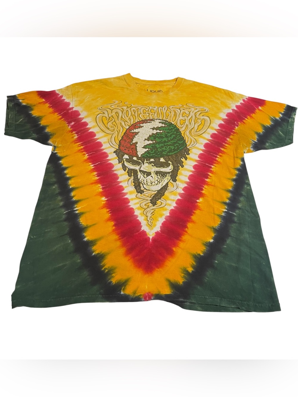 VINTAGE LIQUID BLUE RASTA SKELETON GRATEFUL DEAD SHIRT XLG